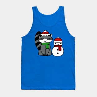 Raccoon and Snowman Tank Top